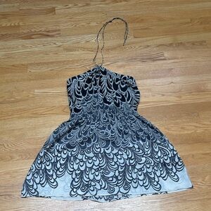 Hinge Black and White Halter Dress